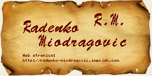 Radenko Miodragović vizit kartica